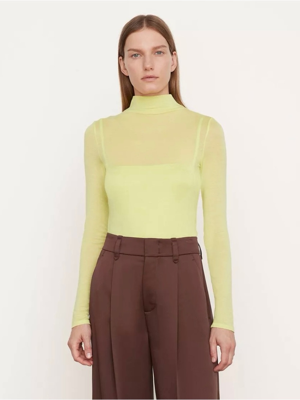 Vince Double Layer Long Sleeve Mock Neck Shirt Size Small Size XL NWT
